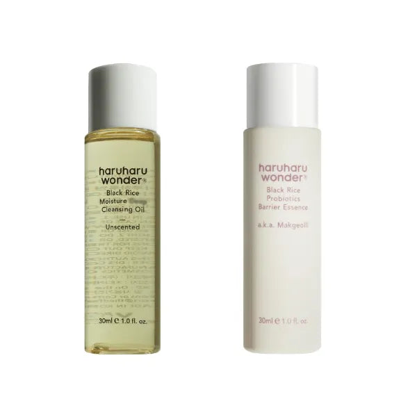 Haruharu Wonder Cleansing Oil and Probiotics Barrier Essence Travel Size Bundle
