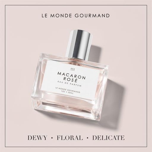 Le Monde Gourmand Macaron Rosé Eau de Parfum - 1 fl oz (30 ml) - Dewey, Floral, Delicate, Rose Floral Fragrance Notes