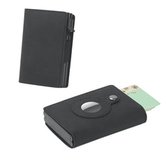 Fermido Mens AirTag Wallet with Double Card Case, Smartest Twin Wallet for Men with Money Clip Genuine Leather Credit Card Holder Case with RFID Blocking, Double Black Genuine, Fashion, Slim