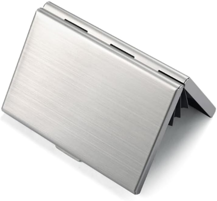 Feisuo Ultra Thin Aluminum Metal Wallets - RFID Blocking Credit Card Wallet Holder for Men & Women - Best Card Protector with 6 PVC Slots and Durable Stainless Steel Latch