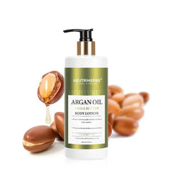 Neutriherbs Body Lotion for Women and Men, Argan Oil + Shea Butter Body Cream, Deep Moisture and Soothin Skin, Plump Bottle - 13.52 Fl Oz