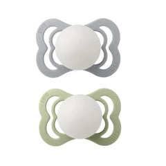 Bibs Pacifier Couture (Silicone) Sz 2 - Toddler (+6M) 2pc - Sage Night/Cloud Night