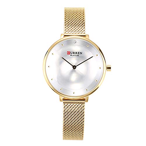 Curren Women Fashion Casual Wristwatches Quartz Movement Stainless Steel Band Alloy Case Simple Style,9029