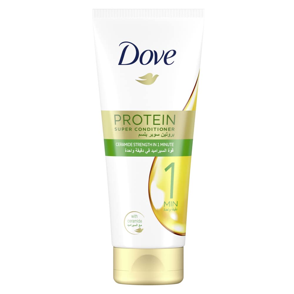Dove Protein Super Conditioner strengthens weak hair in just 1 minute! Ceramide Strength, hair care for 10X more resilient hair, 180ml