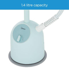 Midea Garment Steamer with 1500W Power, 1.4L Large Water Tank, 3 Power Levels 30g/min Continuous Steam, 9 Hole Front Point, Powerful Freestanding Fabric Steamer, Good for Home & Business, YGJ15Q1W