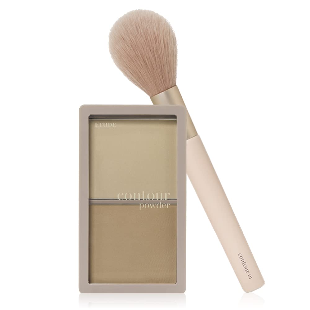 Etude House SET CONTOUR POWDER #01 Creator + Brush 1pc Set of Bronzer And Contour Palette With Brush To Effortlessly Define The Face Like A Selfie Smooth, Velety Texture Natural Look