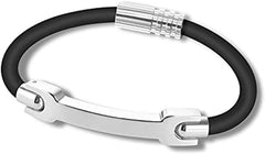 SYOSI Anti-Static Bracelet Wrist Straps, Band Rubber Bracelets Silicone Bracelet Static Bracelet Fashion Anti-Static Products Eliminate Static for Women and Men Unisex (Black-20cm)