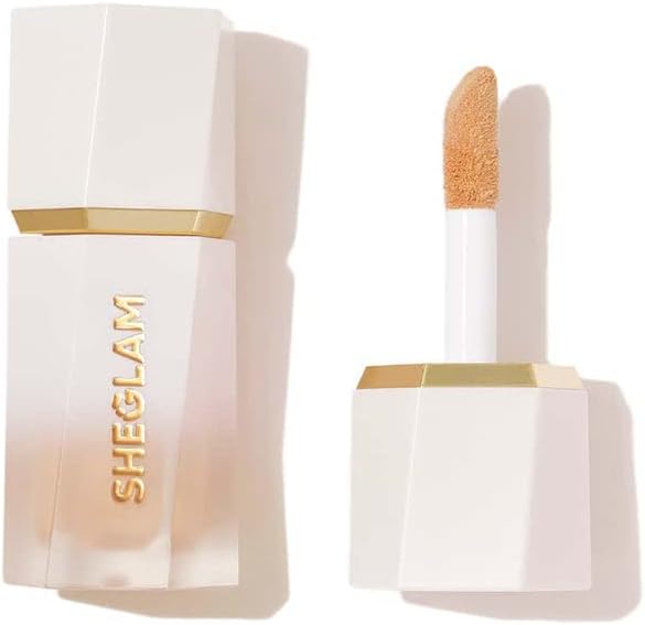 SHEGLAM Makeup - Glow Bloom Liquid Highlighter Shimmer Finish - Long-wearing Waterproof Highlighter Makeup with Sponge Tip Applicator (Tea Cake)