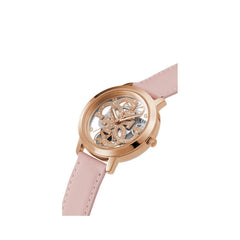 GUESS Ladies Trend Clear 36mm Watch – Glitz Dial with Silver-Tone Stainless Steel Case & Bracelet