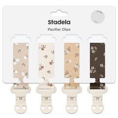 Stadela Baby Pacifier Clip Leash Soothie Holder for Girl 4 Pack Gift Set Universal Fit, Allysa