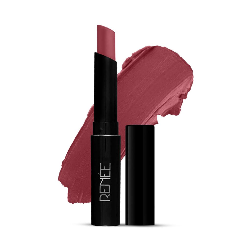 RENEE Very Matte Lipstick - Petal l Long Stay l Hydrating, Nourishing Lips l Transfer Proof, Smudge Proof l Intense Color Pay Off l Full Coverage l Weightless l Velvety, Smooth Finish l 1.6 g