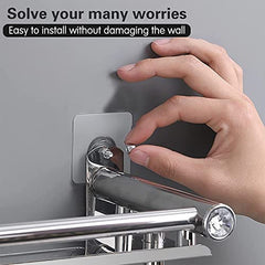Rethan Adhesive Wall Hooks, 8pcs Heavy Duty Wall Hooks Self Adhesive Hook Strong Nail Transparent Screw Holder Self-Sticking Wall Hooks for Bathroom Kitchen Wall Hanging Ceiling, Screw Net Length 8mm