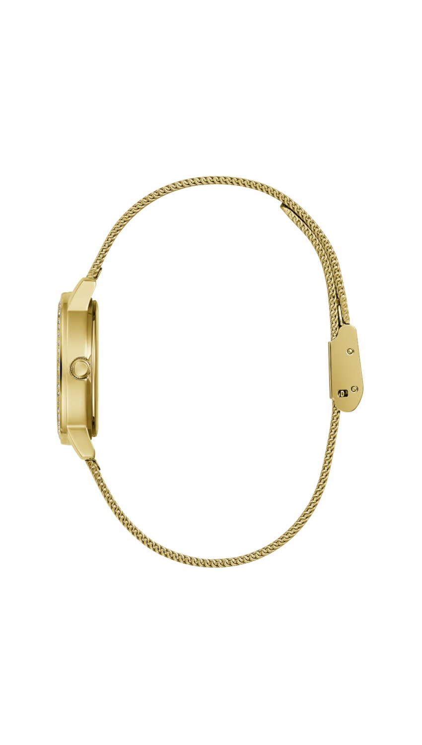 Guess Ladies 28mm Watch - Gold Tone Bracelet White Dial Gold Tone Case