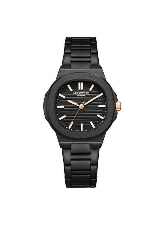 LEE COOPER Women's Watch, Analog Display and Mesh Strap - LC08017.651, Black