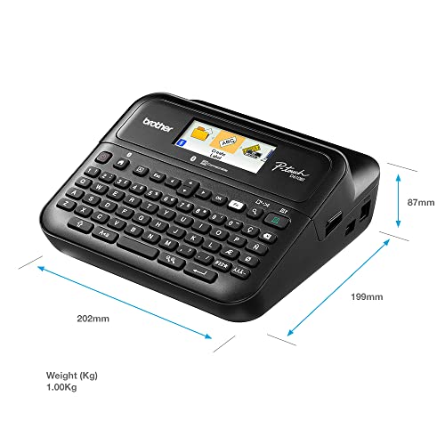 Brother PT-D610BT Versatile Desktop Label Printer | P-Touch Desktop Labeller | QWERTY Keyboard | Highly durable labels up to 24mm wide, UK Plug