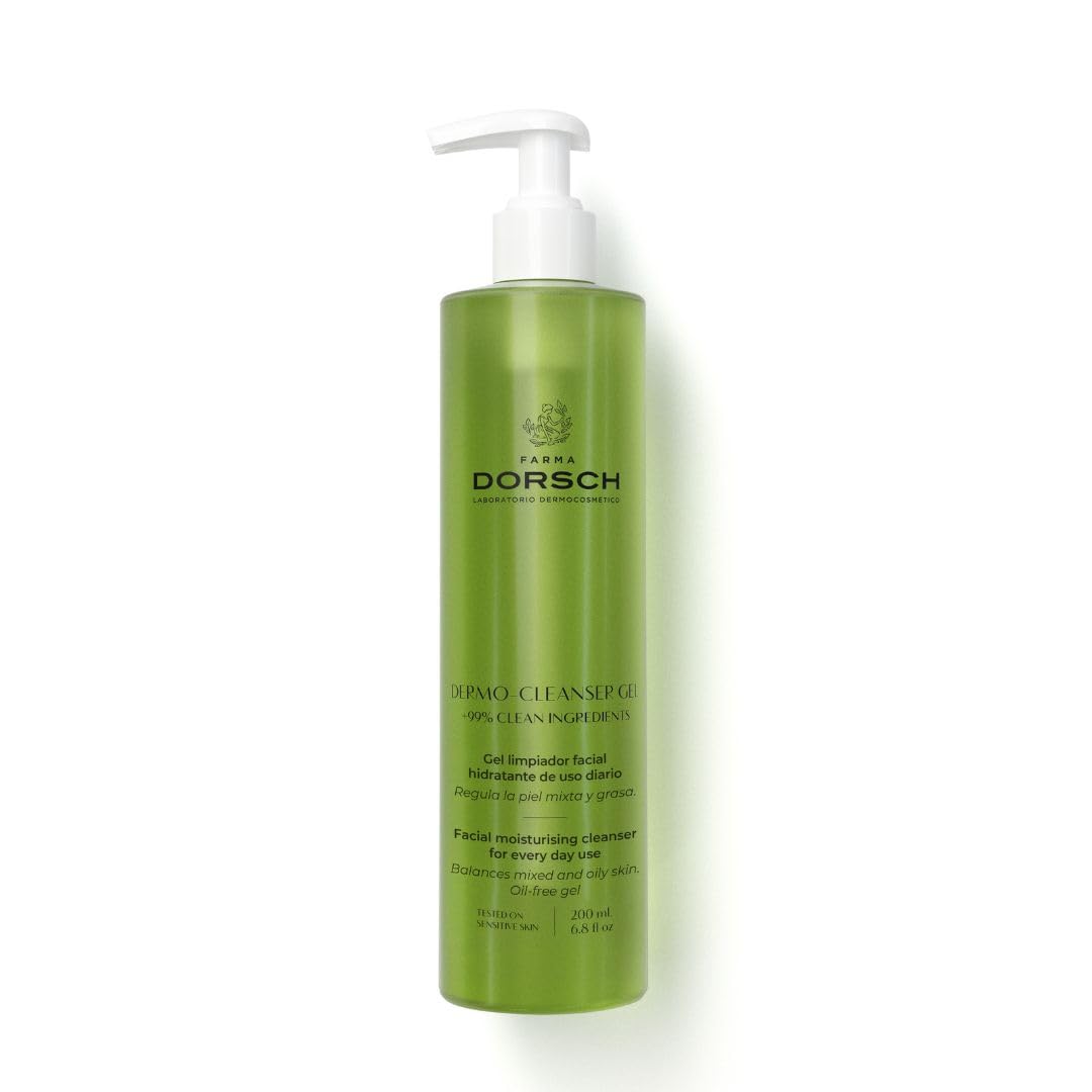 FARMA DORSCH Dermo Cleanser - Gentle Daily Hydrating Face Cleanser for Clear, Healthy Skin - Facial Cleanser with Natural Ingredients - Aloe Vera Face Wash - Removes Excess Oil & Impurities - 200ml