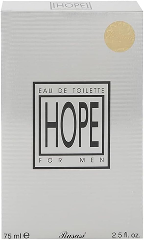 RASASI Hope for Men EDP - Eau De Parfum 75 ML (2.5 oz) | Middle East Fragrance | Seamless Fusion of Spices, Musk, & Woods | Evokes Success, Energy, Optimism & HOPE | Perfumes