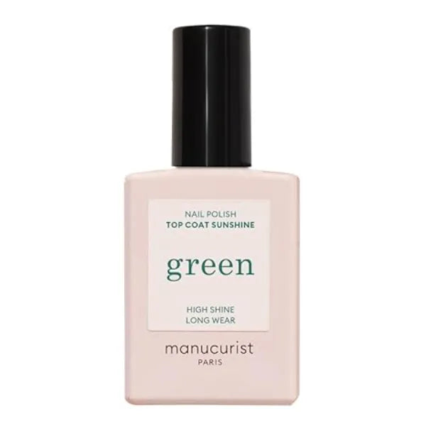 Manucurist Green Sunshine Nail Polish Top Coat Vegan Top Coat 12 Free Plant-Based Ingredients 69% Made in France 0.5 fl oz