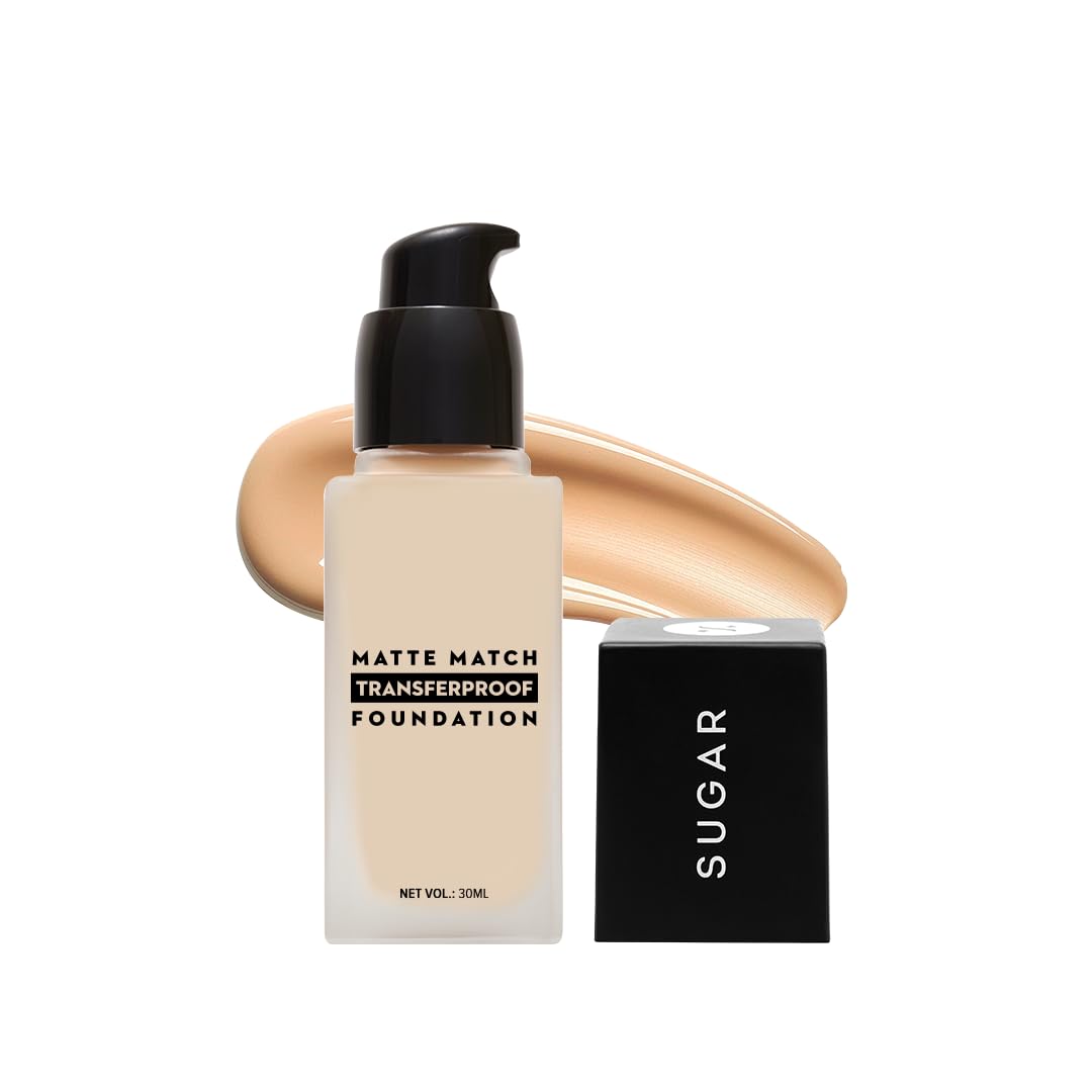 SUGAR Cosmetics Matte Match Transferproof Foundation | Upto 24 hr wear | Waterproof | Suits All Skin Types | 30ml (47 Borgia)