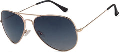 Vincent Chase Eyewear By Lenskart | Full Rim Aviator Branded Latest and Stylish Sunglasses | Polarized and 100% UV Protected | Men & Women | Medium | VC 5158/P-Pack of 1 | Frame Golden / Blue Lens