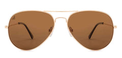 Vincent Chase Eyewear By Lenskart | Full Rim Aviator Branded Latest and Stylish Sunglasses | Polarized and 100% UV Protected | Men & Women | Medium | VC 5158/P-Pack of 1 | Golden Frame / Brown Lens