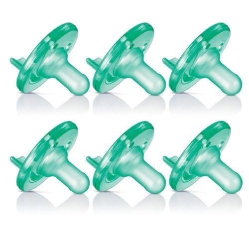 AVENT Philips Soothie Pacifier, 0-3 Months, Green - 6 Pack