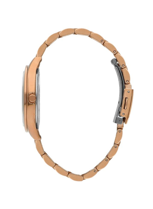 Lee Cooper Women's 2035 Movement Watch, Analog Display and Metal Strap - LC07880.490, Rose Gold