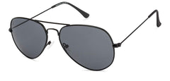 Vincent Chase Eyewear By Lenskart | Full Rim Aviator Branded Latest and Stylish Sunglasses | Polarized and 100% UV Protected | Men & Women | Medium | VC 5158/P-Pack of 1 | Matte Black Frame / Grey Lens