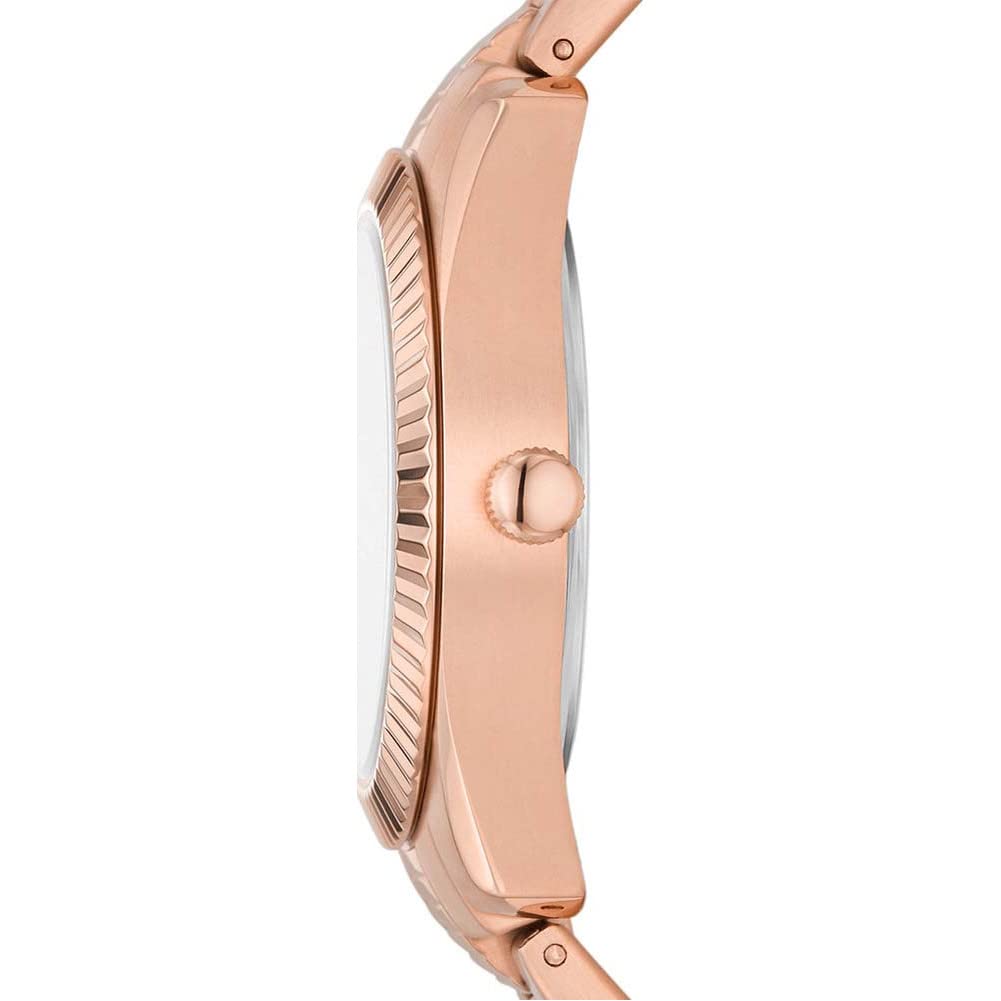 Fossil Scarlette Three-Hand Day-Date Rose Gold-Tone Stainless Steel Watch - ES5200