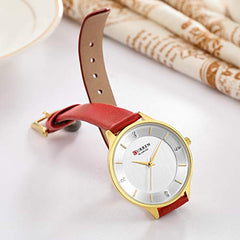 CURREN Women Watches, Quartz Analog Calendar,Wrist Watch for Women, Fashion Waterproof Stainless Steel Band - Silver