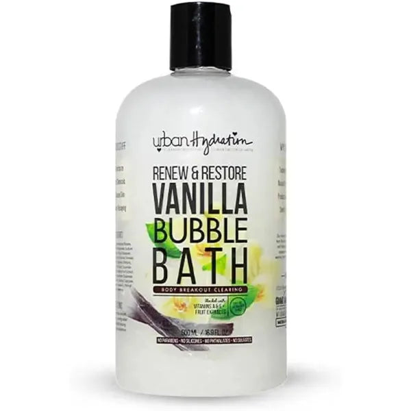 Urban Hydration Renew & Restore Vanilla Bubble Bath, 16.9oz – Moisturizing & Hydrating with Coconut Oil – Sulfate, Paraben, Dye & Polybead Free – Gentle & Suitable for Sensitive Skin