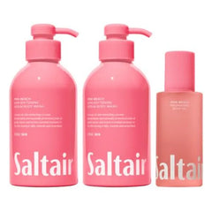 Saltair Body Oil and 2 Pack Body Wash Set Moisturizing Cleanser and After Shower Skincare Duo Pink Beach Scent