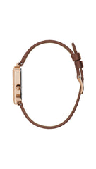 GUESS Ladies 34mm Watch - Black Strap Champagne Dial Gold Tone Case