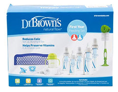 Dr. Brown's Natural Flow First Year Feeding Set, Bottle, Pacifiers, Brush