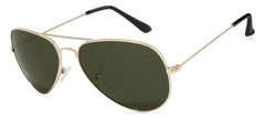 Vincent Chase Eyewear By Lenskart | Full Rim Aviator Branded Latest and Stylish Sunglasses | Polarized and 100% UV Protected | Men & Women | Medium | VC 5158/P-Pack of 1 | Golden Frame / Green Lens