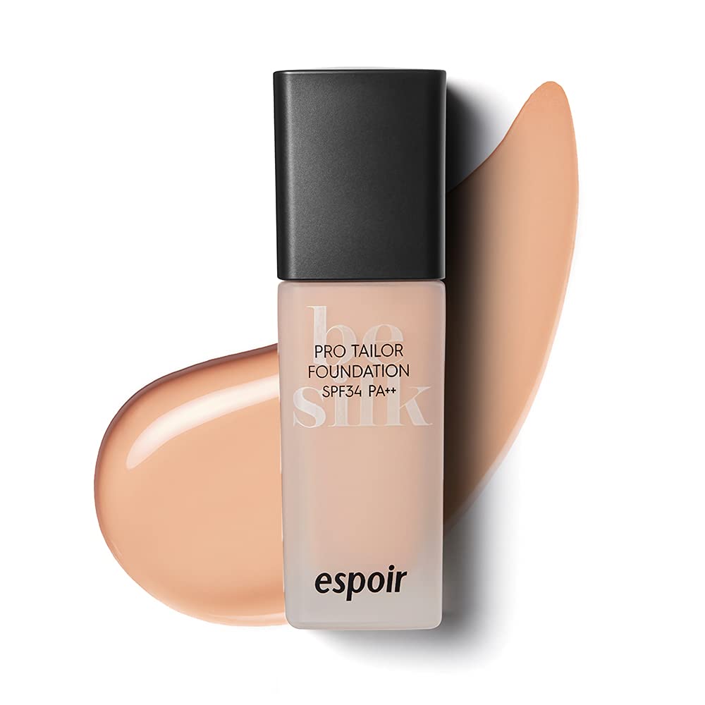 ESPOIR Pro Tailor Foundation Be Silk SPF34 PA++ 30ml #7 Salmon | Long Lasting Silky-Smooth Makeup with Excellent Cover | Korean Skincare