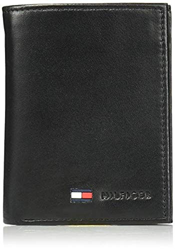 Tommy Hilfiger Men'S Premium Leather Credit Card Wallet Trifold Black