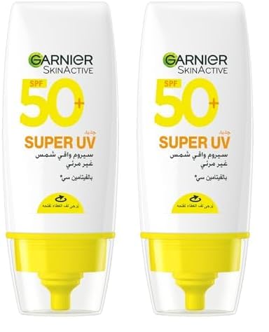 Garnier Skin Active Invisible Serum Sunscreen Vitamin C SPF50+ 30 ml. (Pack of 2)