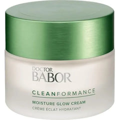 BABOR CLEANFORMANCE Moisture Glow Cream, Travel Daily Moisturizer with Light-Reflecting Pigments, Instant Glow and Hydration, Prebiotics & Probiotics Facial Cream, Radiant Even Complexion, 0.5 oz