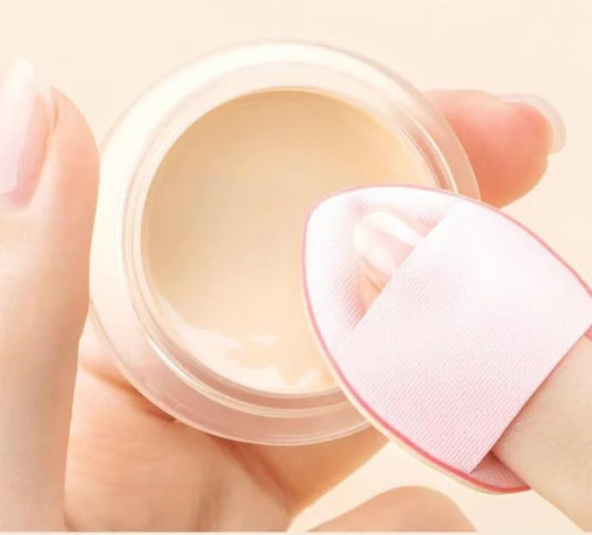 6pcs Mini Finger Puff With Box Makeup Sponge Puff Set With Container Makeup Puff Set Small Mini Powder Puff With Package Finger Sponge Set With Packing Cream Concealer Applicator Cushion, Pack of 6