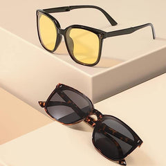Fashion Polarized Folding Sunglasses, 2023 Smooth Beach UV400 Sunglasses for Men and Women, Suitable for Travel, Driving, Outdoor, Easy to Carry