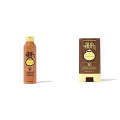 Sun Bum Original SPF 50 Sunscreen Spray + SPF 30 Sunscreen Face Stick Bundle | Vegan and Reef Friendly