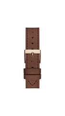 GUESS Ladies 34mm Watch - Black Strap Champagne Dial Gold Tone Case