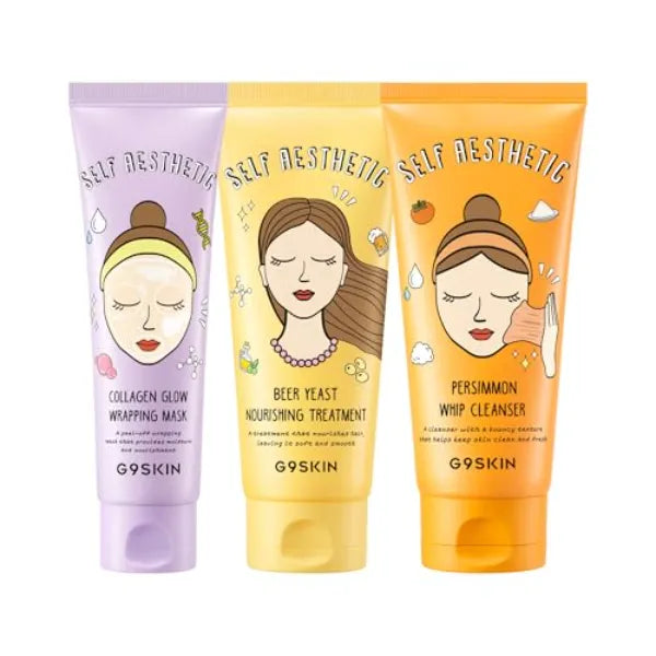 G9SKIN Self Aesthetic Trio – Hair To Face Moisture Care, Hair Treatment & Whip Cleanser & Wrapping Mask