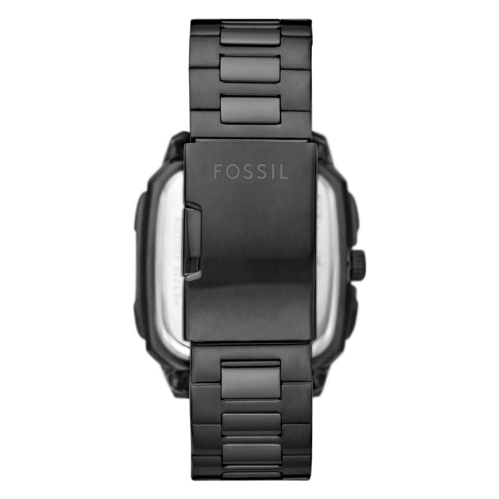 Fossil Inscription Automatic Stainless Steel Wrist Watch for Men, Black