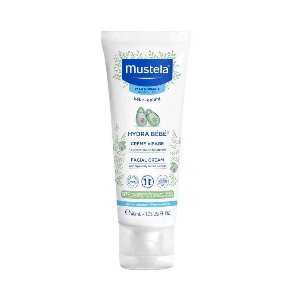 Mustela Hydra Bebe Face Cream – Daily Baby Moisturizer with Natural Avocado- 40ml