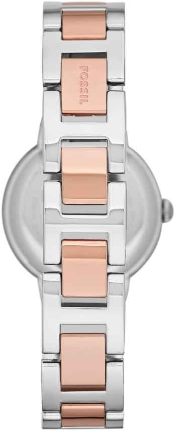 Fossil Womens Quartz Watch, Analog Display and Stainless Steel Strap Multicolor Pink