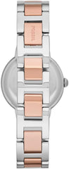 Fossil Womens Quartz Watch, Analog Display and Stainless Steel Strap Multicolor Pink