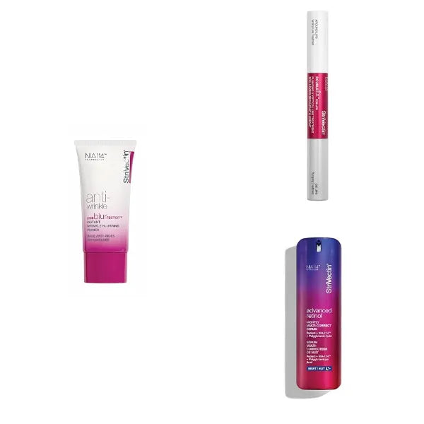 StriVectin Line BlurFector Instant Wrinkle Blurring Primer, Anti-Wrinkle Double Fix, and Advanced Retinol Nightly Multi-Correct Serum
