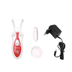 ENZO EN-6088 Facial Epilator - Precision Hair Removal for Women, Rechargeable and Portable with Gentle, Effective Results-Intl Version (RED)